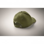 Gorra de algodón con cierre ajustable de hebilla de acero 280 g/m2 color verde militar vista fotografía tercera vista