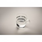 Taza hecha totalmente de borosilicato con diseño apilable 300ml color transparente vista fotografía cuarta vista