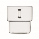Taza hecha totalmente de borosilicato con diseño apilable 300ml color transparente sexta vista