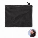 Braga de cuello de forro polar ajustable de talla única color negro