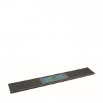 Tapete rectangular antideslizante para la barra de bar hecha de PVC color negro vista de impresión