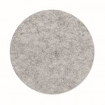 Posavasos en forma de circulo hecho de fieltro reciclado color gris segunda vista