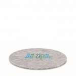Posavasos en forma de circulo hecho de fieltro reciclado color gris vista de impresión