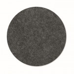 Posavasos en forma de circulo hecho de fieltro reciclado color gris oscuro segunda vista