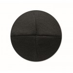 Gorro unisex de poliéster RPET con parche para personalización color negro tercera vista