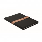 Portafolio de RPET con cierre magnético y páginas rayadas A4 color negro