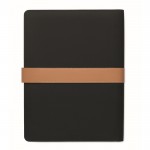 Portafolio de RPET con cierre magnético y páginas rayadas A4 color negro octava vista