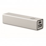 Powerbank de aluminio reciclado para smartphone 2.600 mAh color plateado mate