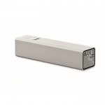 Powerbank de aluminio reciclado para smartphone 2.600 mAh color plateado mate segunda vista