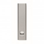 Powerbank de aluminio reciclado para smartphone 2.600 mAh color plateado mate cuarta vista