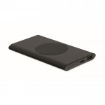 Cargador inalámbrico rectangular de aluminio reciclado 5.000 mAh color negro