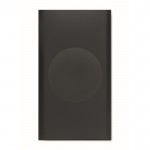 Cargador inalámbrico rectangular de aluminio reciclado 5.000 mAh color negro tercera vista