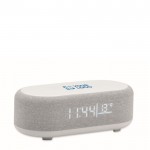 Reloj altavoz 4 en 1 de sobremesa con estación meteorológica y luz color blanco vista de impresión