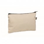 Neceser de algodón orgánico con cremallera de colores 340g/m2 color negro