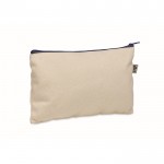 Neceser de algodón orgánico con cremallera de colores 340g/m2 color azul