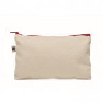 Neceser de algodón orgánico con cremallera de colores 340g/m2 color rojo cuarta vista