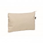 Neceser de algodón orgánico con cremallera de colores 340g/m2 color beige