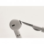 Bolígrafo que incluye kit de limpieza para auriculares tinta azul color blanco vista fotografía tercera vista