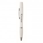 Bolígrafo que incluye kit de limpieza para auriculares tinta azul color blanco vista principal