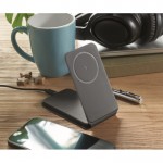 Cargador inalámbrico plegable con soporte para móvil 15W color negro vista bodegón