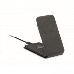 Cargador inalámbrico plegable con soporte para móvil 15W color negro vista principal