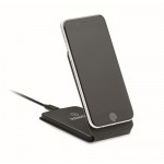 Cargador inalámbrico plegable con soporte para móvil 15W color negro vista principal segunda vista