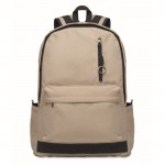 Mochila para portátil de algodón reciclado en colores clásicos 15'' color arena tercera vista