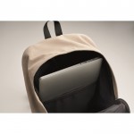 Mochila para portátil de algodón reciclado en colores clásicos 15'' color arena vista fotografía quinta vista