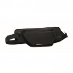 Riñonera de nylon resistente al agua con parte trasera ventilada color negro