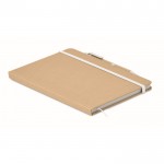 Libreta de cartón reciclado con bolígrafo de tinta azul A5 color blanco