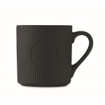 Taza de cerámica de color mate con un acabado en relieve 340ml color negro segunda vista