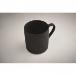 Taza de cerámica de color mate con un acabado en relieve 340ml color negro vista fotografía segunda vista