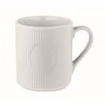 Taza de cerámica de color mate con un acabado en relieve 340ml color blanco