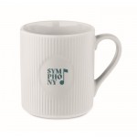 Taza de cerámica de color mate con un acabado en relieve 340ml color blanco vista principal