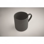 Taza de cerámica de color mate con un acabado en relieve 340ml color gris oscuro vista fotografía segunda vista