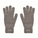 Guantes de poliéster reciclado con parche para personalización color gris oscuro