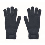 Guantes de poliéster reciclado con parche para personalización color azul marino