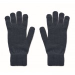 Guantes de poliéster reciclado con parche para personalización color azul marino segunda vista