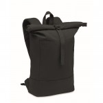 Mochila roll-top para portátil de algodón reciclado 15'' color negro