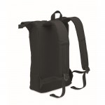 Mochila roll-top para portátil de algodón reciclado 15'' color negro segunda vista
