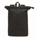 Mochila roll-top para portátil de algodón reciclado 15'' color negro tercera vista