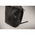 Mochila roll-top para portátil de algodón reciclado 15'' color negro vista fotografía quinta vista