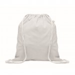 Mochila de cuerdas de algodón reciclado y RPET 140g/m2 color blanco