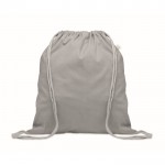 Mochila de cuerdas de algodón reciclado y RPET 140g/m2 color gris