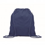 Mochila de cuerdas de algodón reciclado y RPET 140g/m2 color azul real