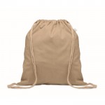 Mochila de cuerdas de algodón reciclado y RPET 140g/m2 color caqui