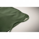 Mochila de cuerdas de algodón reciclado y RPET 140g/m2 color verde oscuro vista fotografía tercera vista