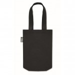 Bolsa pequeña de fieltro RPET con fuelle y asas cortas color negro segunda vista