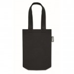 Bolsa pequeña de fieltro RPET con fuelle y asas cortas color negro tercera vista
