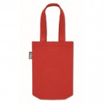 Bolsa pequeña de fieltro RPET con fuelle y asas cortas color rojo segunda vista